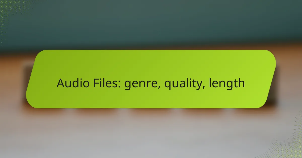 Audio Files: genre, quality, length