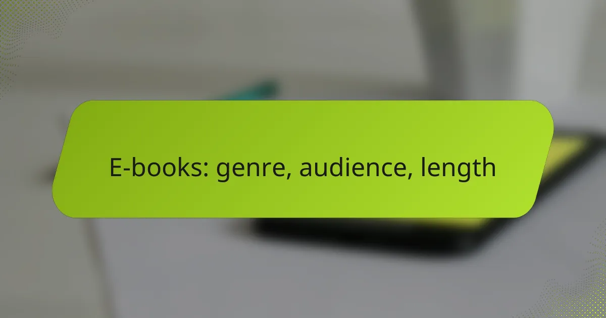 E-books: genre, audience, length