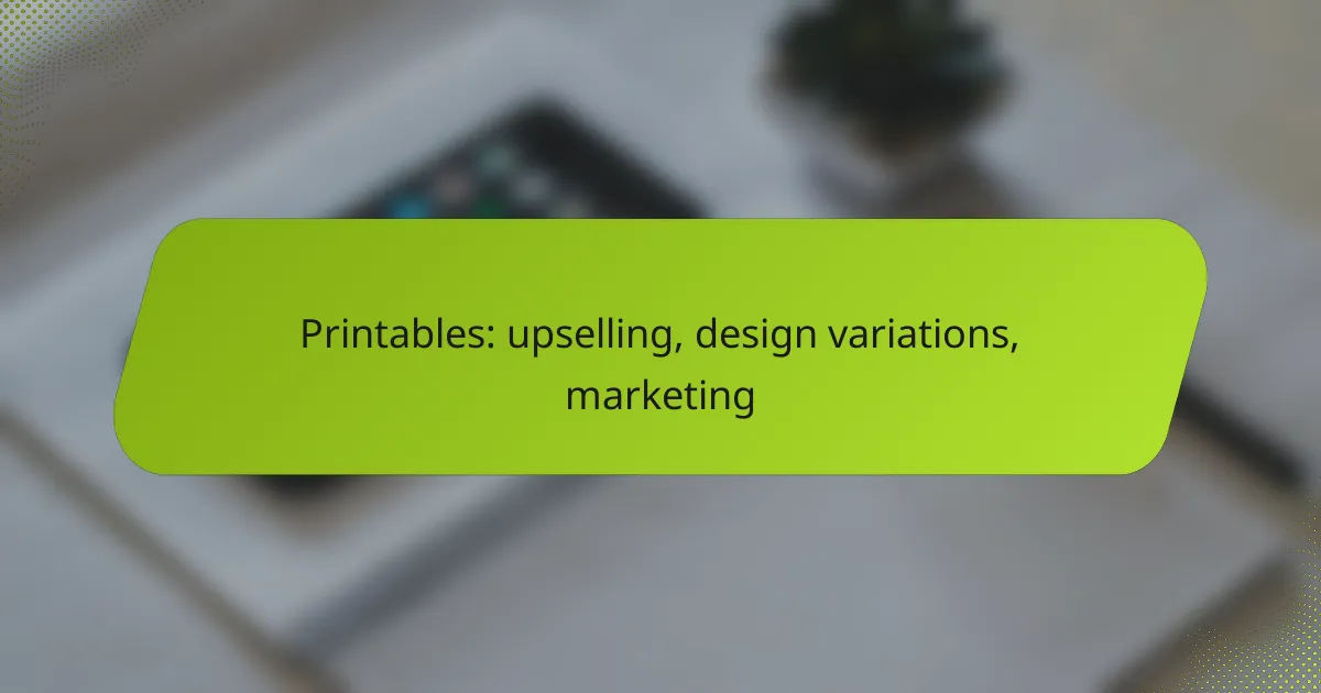 Printables: upselling, design variations, marketing