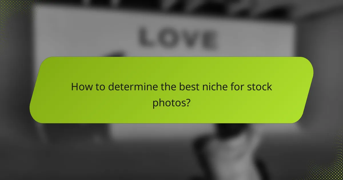 How to determine the best niche for stock photos?