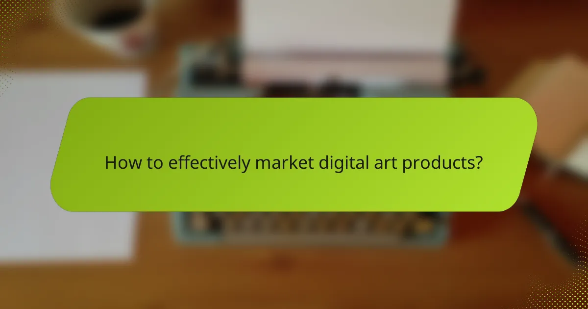 How to effectively market digital art products?