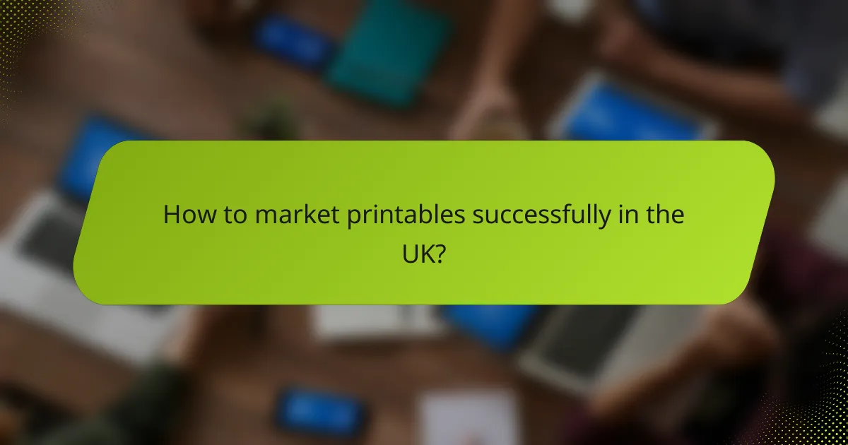 How to market printables successfully in the UK?