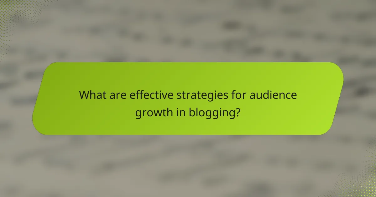 What are effective strategies for audience growth in blogging?