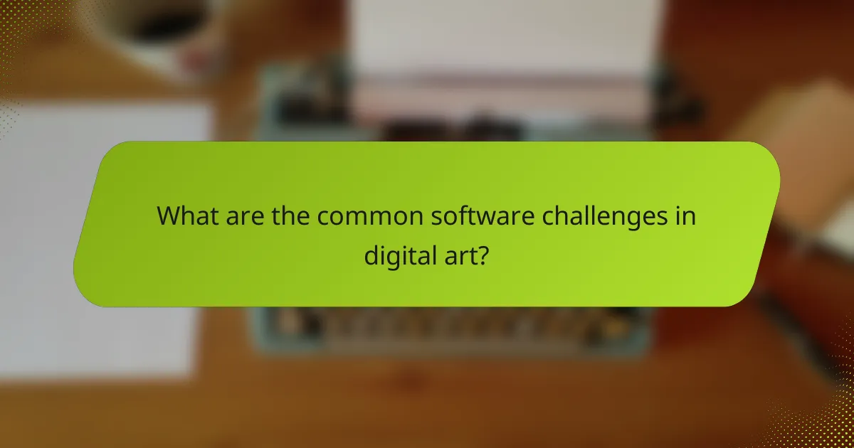 What are the common software challenges in digital art?