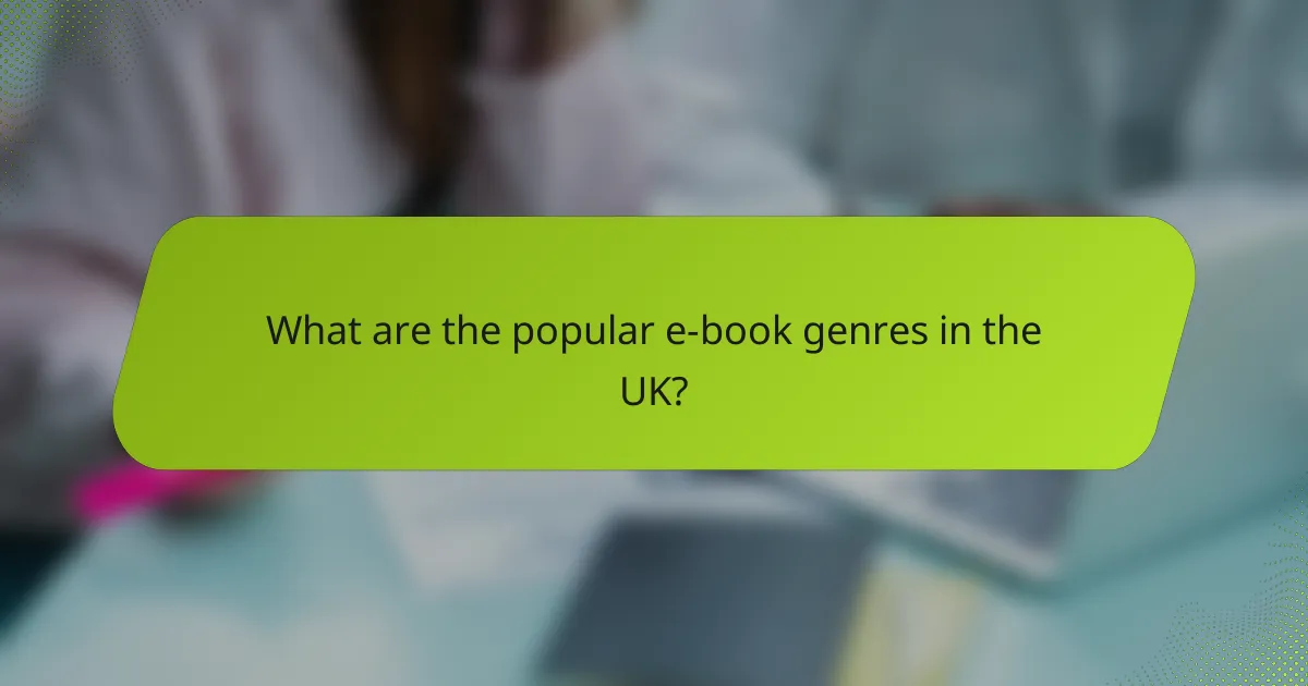 What are the popular e-book genres in the UK?