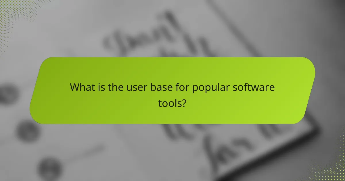 What is the user base for popular software tools?